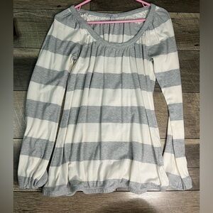 gray and white, striped, long sleeve